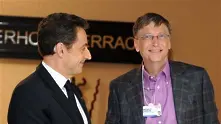  Саркози се допитва до Бил Гейтс как да помага на бедните