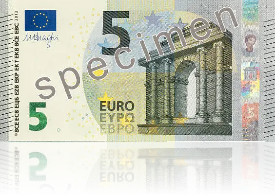 Марио Драги представи първото евро с надпис на кирилица