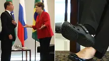 Дилма Русеф посреща официални руски гости с един пантоф и една обувка