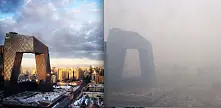 Фотосравнение: Пекин преди и след потъване в смог