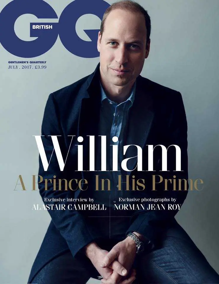 Принц Уилям на корица на британското GQ