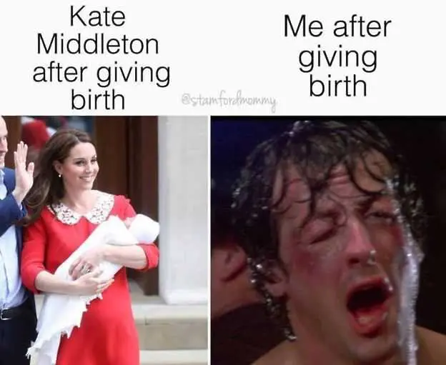 Интернет се шегува с перфектния вид на Кейт с кралското бебе