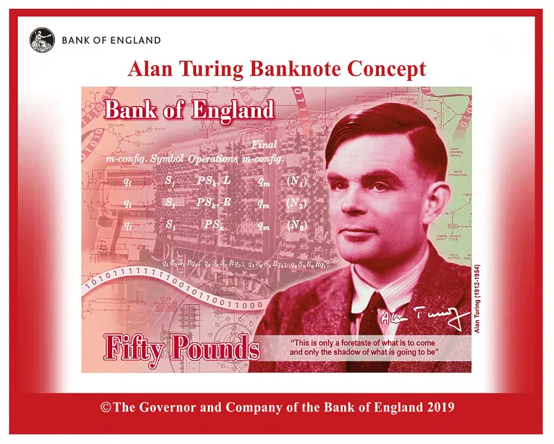 Bank of England избра героя-гений Алън Тюринг за новата банкнота от 50 лири