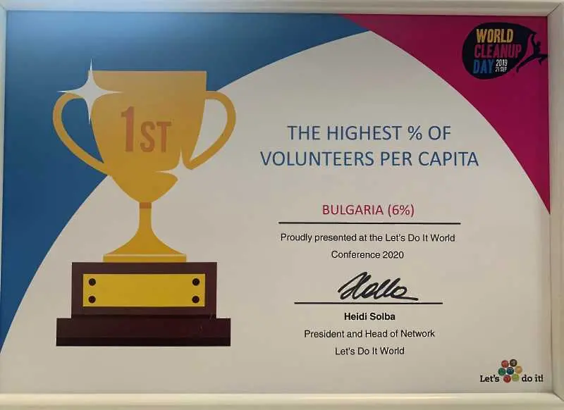 „Да изчистим България заедно“ със световно признание сред 180 държави от глобалното движение Let’s Do It World 