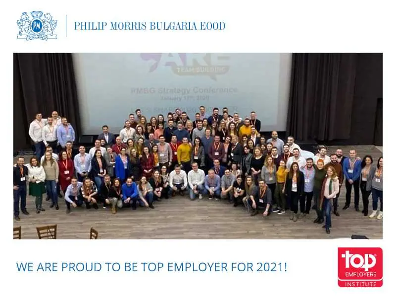 Филип Морис България отличена като Топ работодател за 5-та поредна година